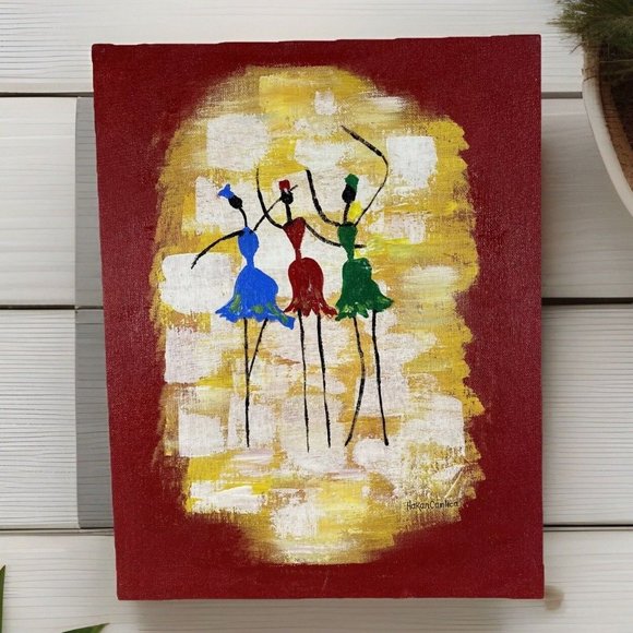 Original Acrylic on Canvas Board “Soul Sisters” Camlica 3 of 3, BFF, girlfriends - Picture 1 of 7